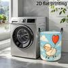1pc Foldable Laundry Basket with Alpaca Pattern - Round Storage Hamper Suitable for Clothes,, Dorm, Room - Space-Saving Design, Sturdy Handle & Portab