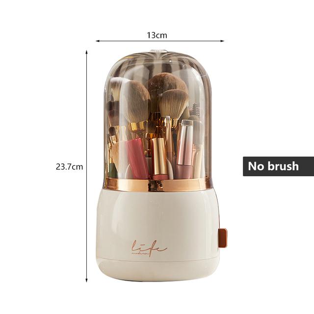 360° Rotating Makeup Brushes Holder Portable Desktop Makeup Organizer Cosmetic Storage Box Make Up Tools Jewelry Container