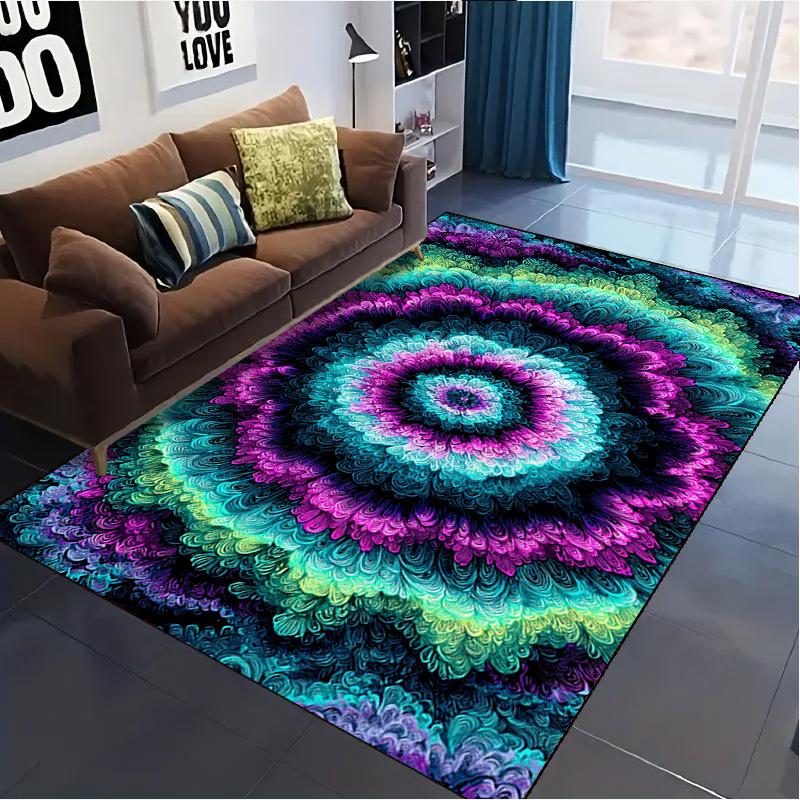 Tie-Dye Carpet Rug for Living Room Bedroom Home Sofa Decoration,Kids Play Non-slip Floor Mat
