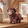 Progetto Artistico con Perline Mucca delle Highlands Kit, Artigianato Fai da Te Mitico Animale Decorativo 3D con Perline, per Adulti Adolescenti Kit Regalo Fatto a Mano Ornamento