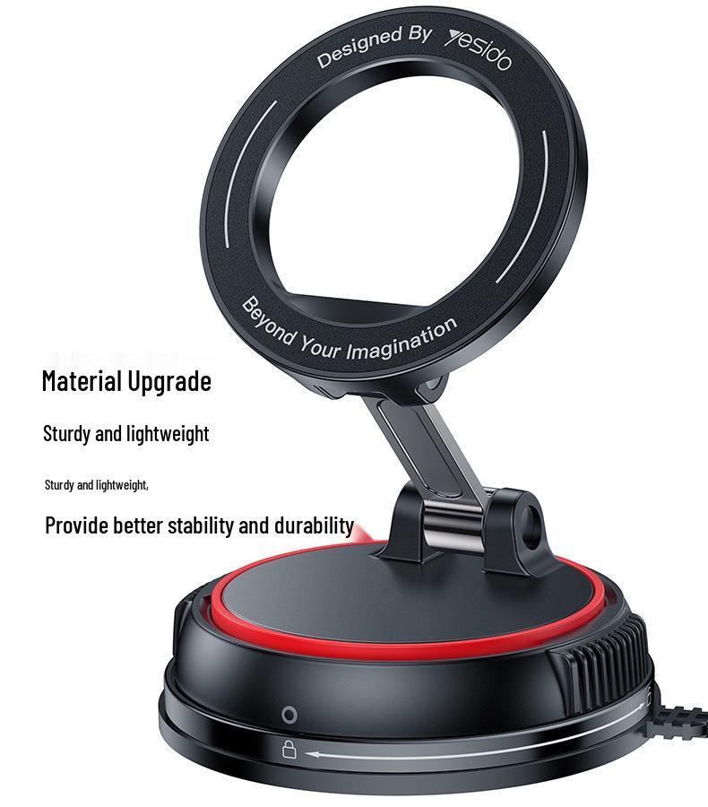 Universal Car Phone Holder: Magnetic Vacuum Mount for Center Console