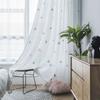 European minimalist curtains living room balcony light-transmitting sunscreen window screen no punching hooked embroidered curtains