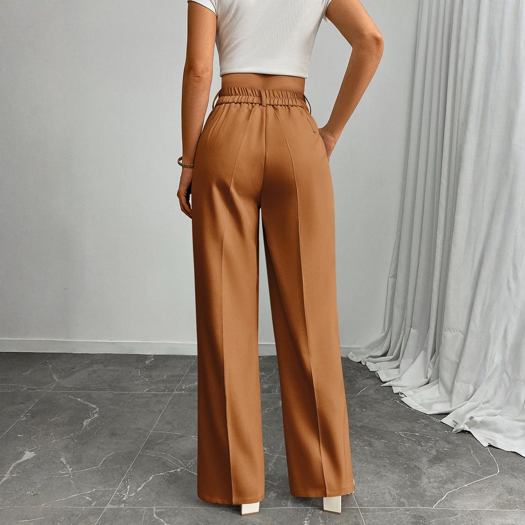 Women's Casual Business High-Waisted Loose Straight Wide-Leg Suit Pants