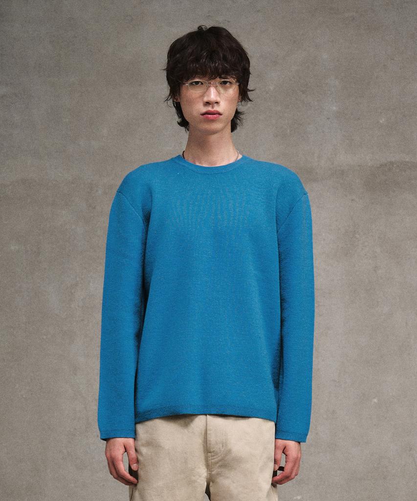LMOOD Dutch Semi-Over Knit Teal Blue