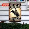 Vintage Metal Sign Cowboy Riding Bull Wall Art Rustic Decor 8x12