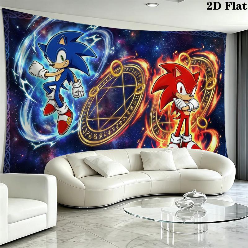 Hedgehog Cartoon Wall Tapestry Aesthetic Wall Hanging Printed Fabric Blanket Decorative Tapestries for Bedroom Living Room Home Decor