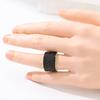 Vintage Inlaid Black CZ Women's Ring Creativity Gold Color Geometry Daily Wear Party Jewelry Anniversary Gift
