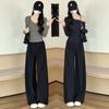 Narrow Suit Pants Women's New Autumn High-end Drape Small Straight Casual Black Wide-leg Pants