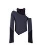 Akeumeseodeu Layered Cutout Off-Shoulder Long Sleeve (Charcoal)