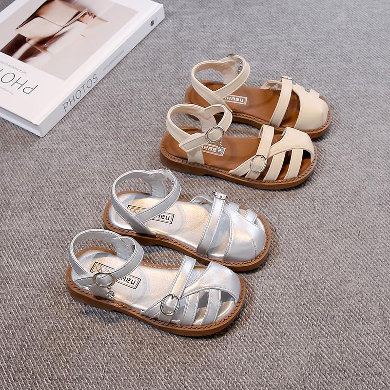 Girls Sandals Hollowed-out Kids Beach Shoes Soild Color Versatile 2025 Summer New Children Fashion Shoes Soft Sole Non-slip