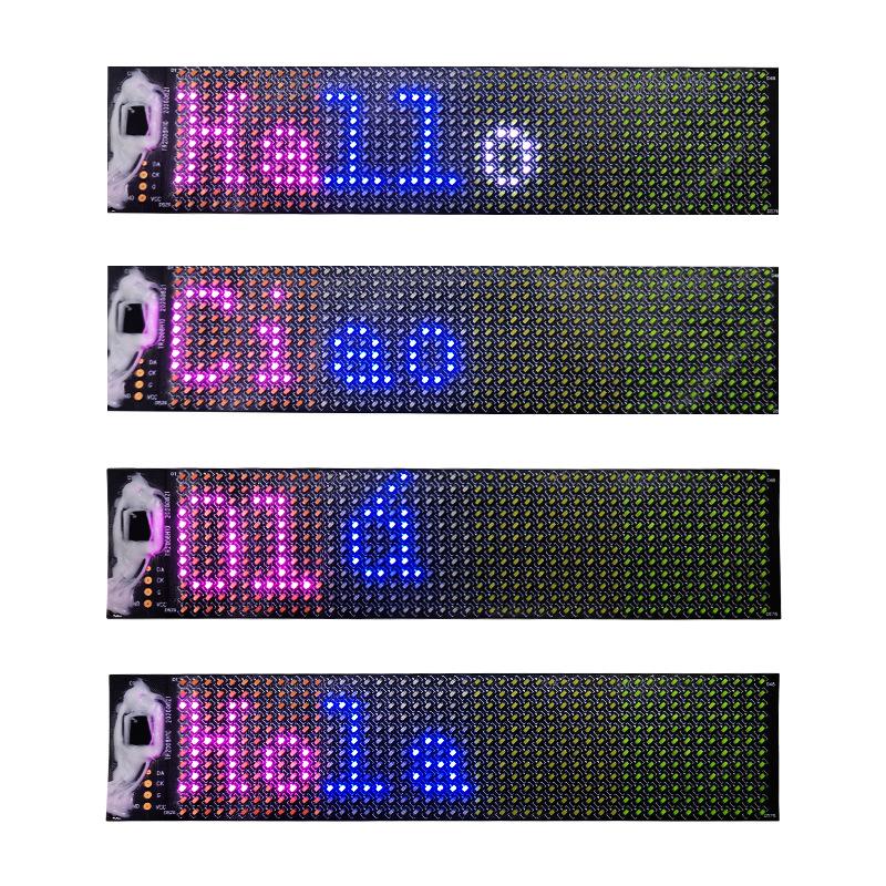 Ultra-Thin Flexible LED Screen: 12x48 Pixel Bluetooth Text Display for Shoes & Bags