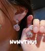 Light Petal Water Drop Gemstone Flower Necklace, Papalacha, 18K Gold Plated, Flower Zircon Ice Flower Cut Ring