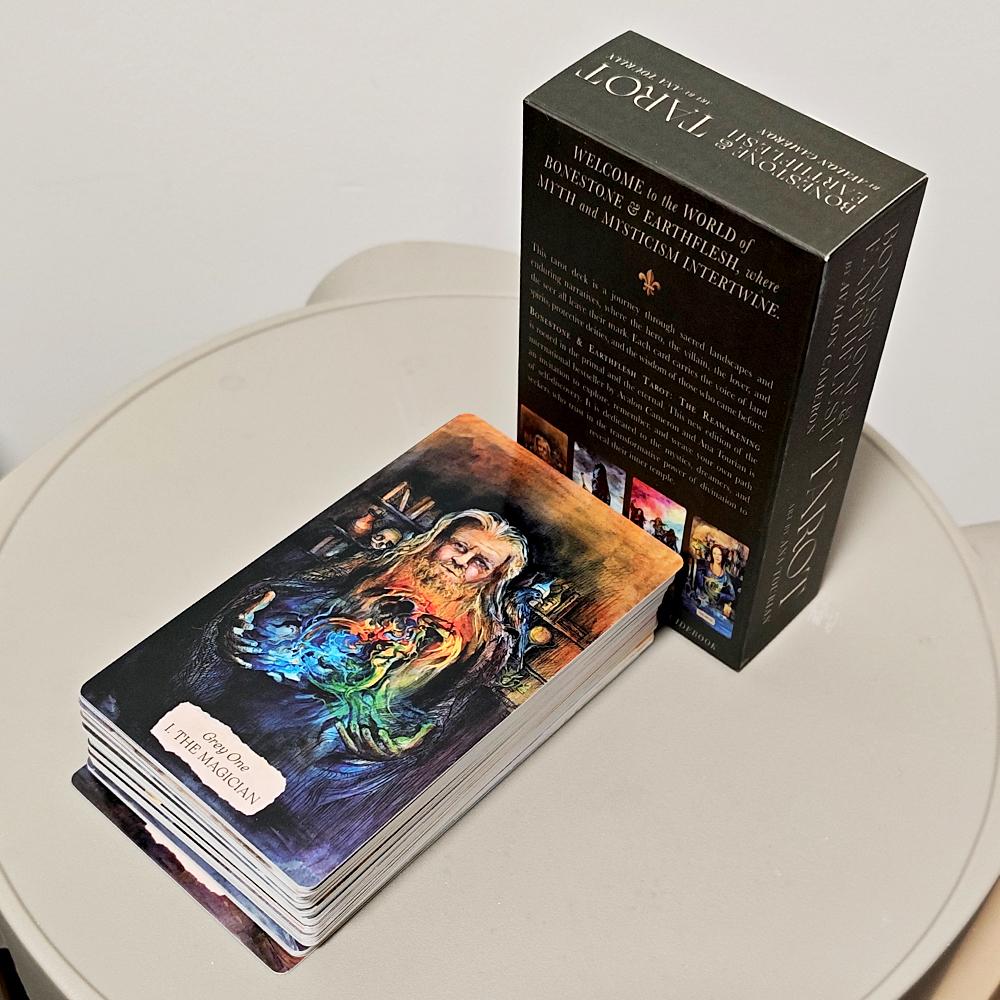 12*7cm Bonestone & Earthflesh Tarot Deck – A Journey Through Myth, Mysticism, and Sacred Landscapes
