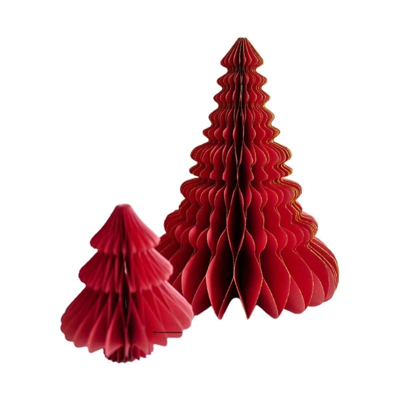 Christmas Paper Ornaments Handmade Decorative Pieces Paper Christmas Tree Desktop Artwork for Holiday Party Decor