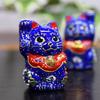 Waza no Kura Maneki Neko Figurine Kutani Ware Chibi Aomori-kun Opening Celebration Birthday Present Pair Gift