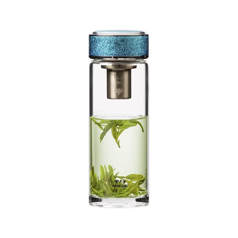 WANXIANG Titanium Silver Antibacterial Single-Layer Glass Cup