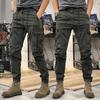 Men's Straight-leg Functional Outdoor Cargo Pants   Overalls Pants   Casual Pants Men's Drawstring Trousers Men