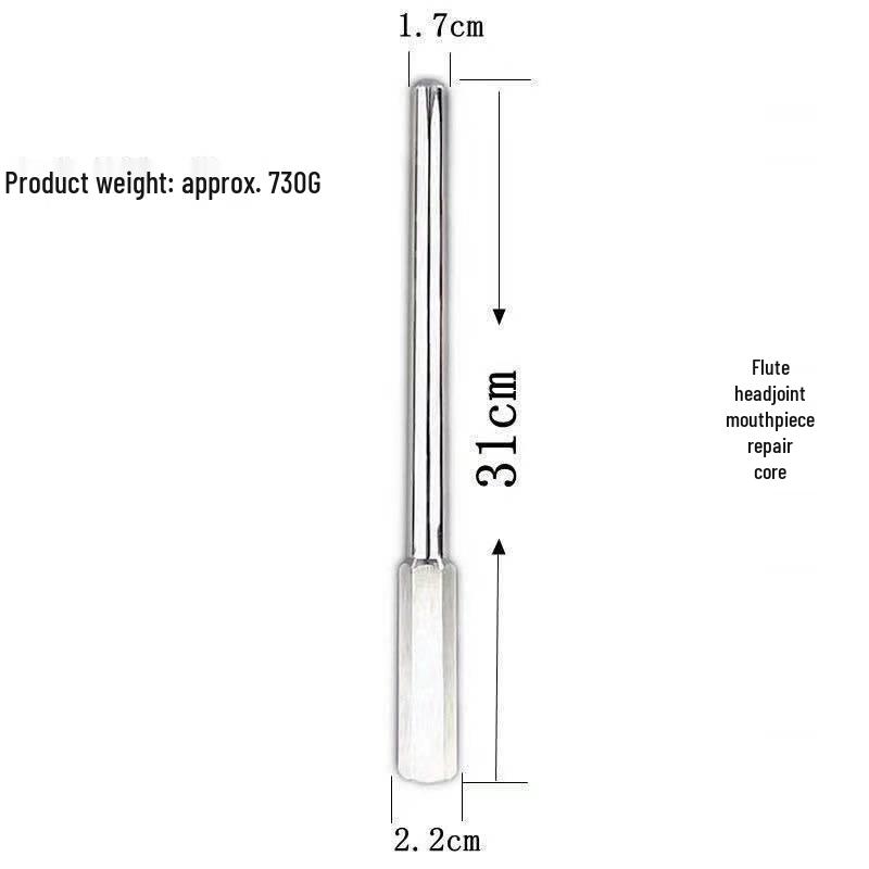 Flötenreparaturwerkzeuge: Messingrohre, Korpus- und Mundstückformung, Dellenreparatur, Innenzug-Richten
