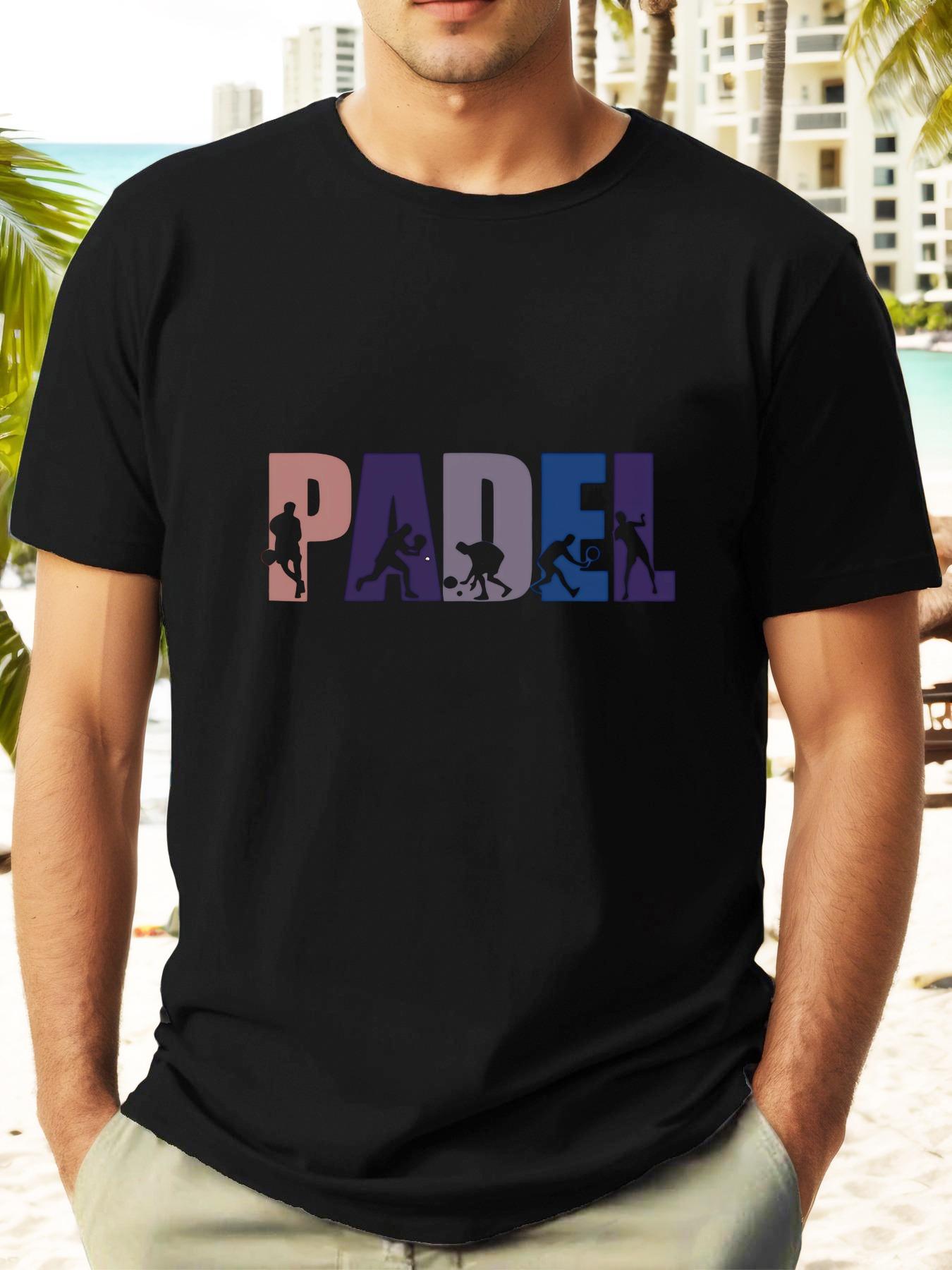 

PADEL Sport Graphic T-shirt - Color Block Design with Athletic Silhouettes L
