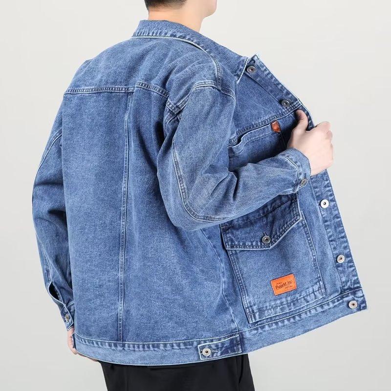 Black Blue Denim Short Jacket Men Jeans Jacket Coats Casual Windbreaker Pockets Overalls Bomber Streetwear Man Clothing Outwear