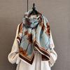 New Autumn Winter Women Cashmere Scarf Thick Warm Shawl Lotus Flower Print Fashionable And Versatile Elegant Scarves