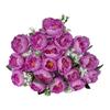 18Heads Mini Poeny Artificial Flower Multicolor Green Leaves Decorative Flower Scene Landscaping Photo Props