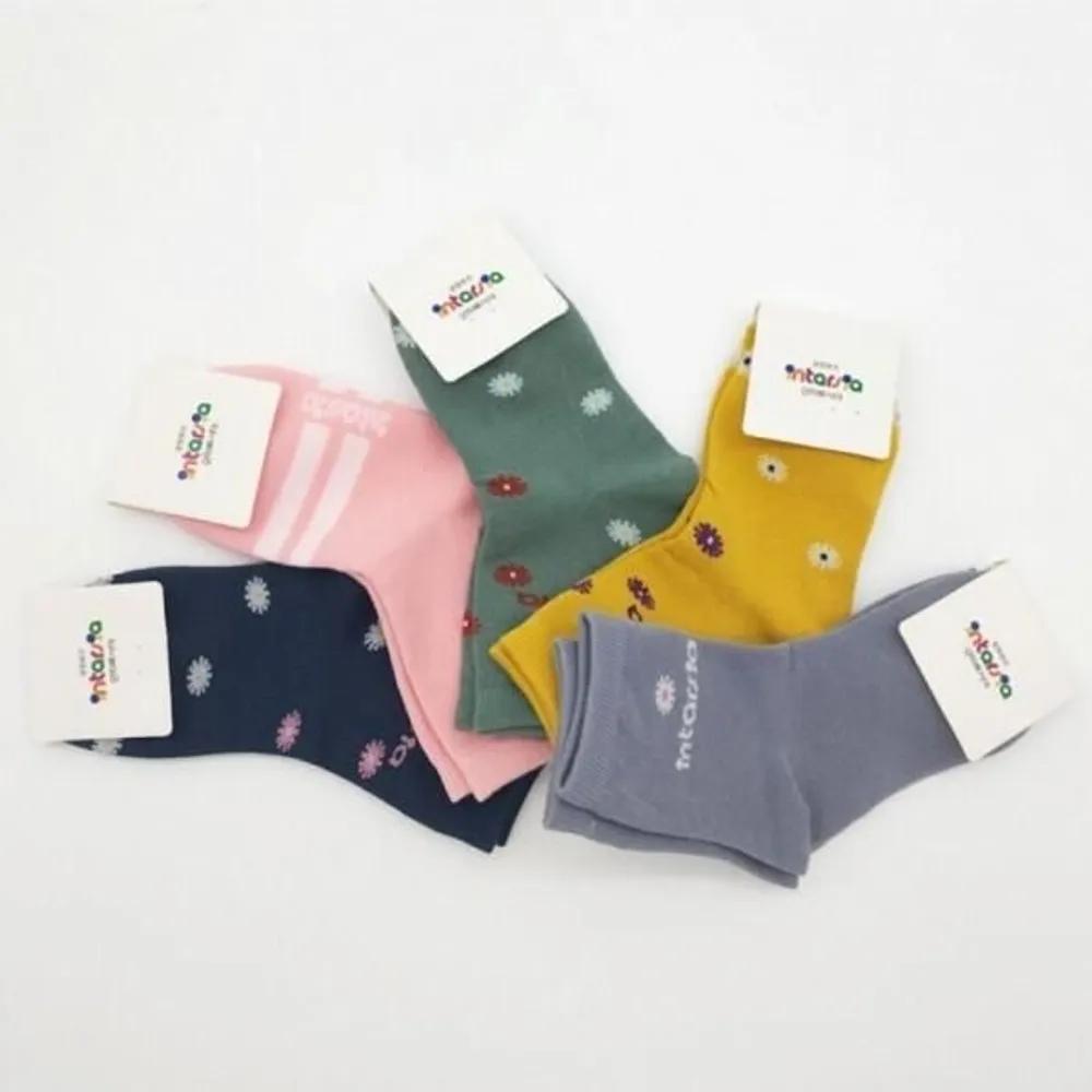 Irum Infant & Toddler Lovely Daisy Socks 5-Pair Pack Pack of 5 pairs/Size 4 (7-8 years old)