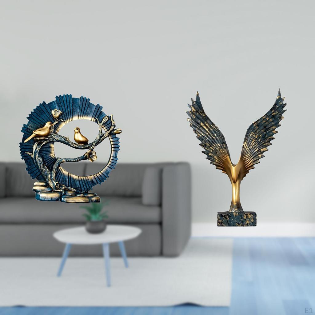 Resin Figurine Sculpture Ornament for House Decorations Bookshelf Living Room Indoor Desk Feng Shui