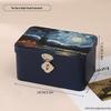 Lockable Retro Tin Box for Cosmetics, Documents, and Jewelry Storage