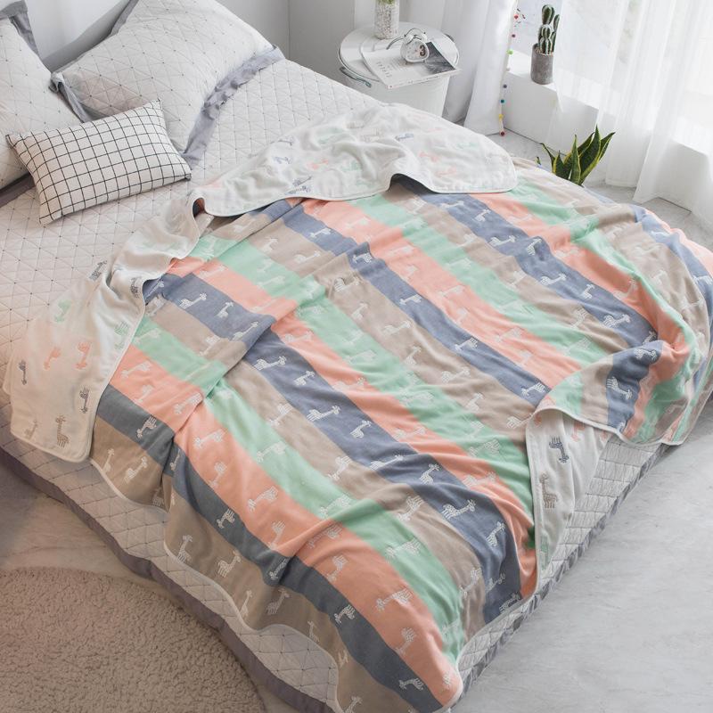 The New Cotton Six-layer Gauze Towel Quilt Is A Single Double Air Conditioning Blanket, A Cotton Sofa Towel, A Four-season Lunch Break Blanket