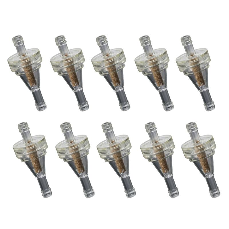 Fuel Filter Set 10 PCS 1/4 Inch for Small Engines Including For ATV Motorcycle Dirt Bike Go Kart Lawn Mower Snowmobile