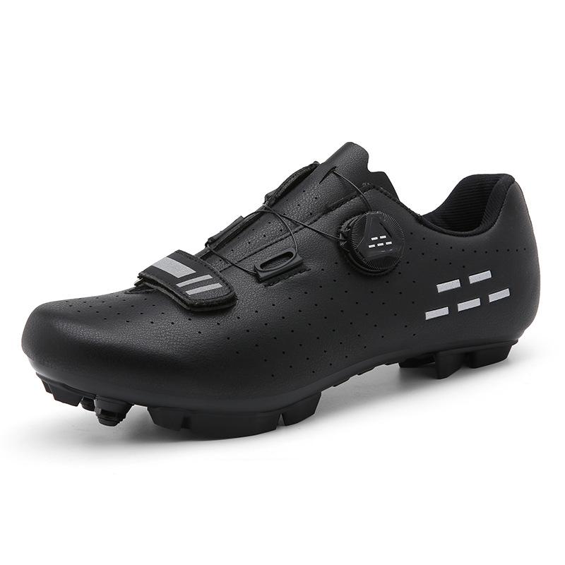 T166 Men's Women's Cycling Shoes Bicycle Rotating Buckle Mountain Lock Highway No Belt Leather Surface Large Size