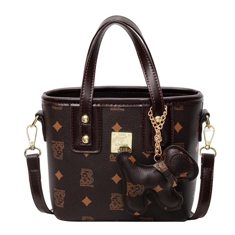 Printed Portable Vegetable Basket Bag Women'S Versatile Bucket Bag Foreign Style Shoulder Messenger Bag