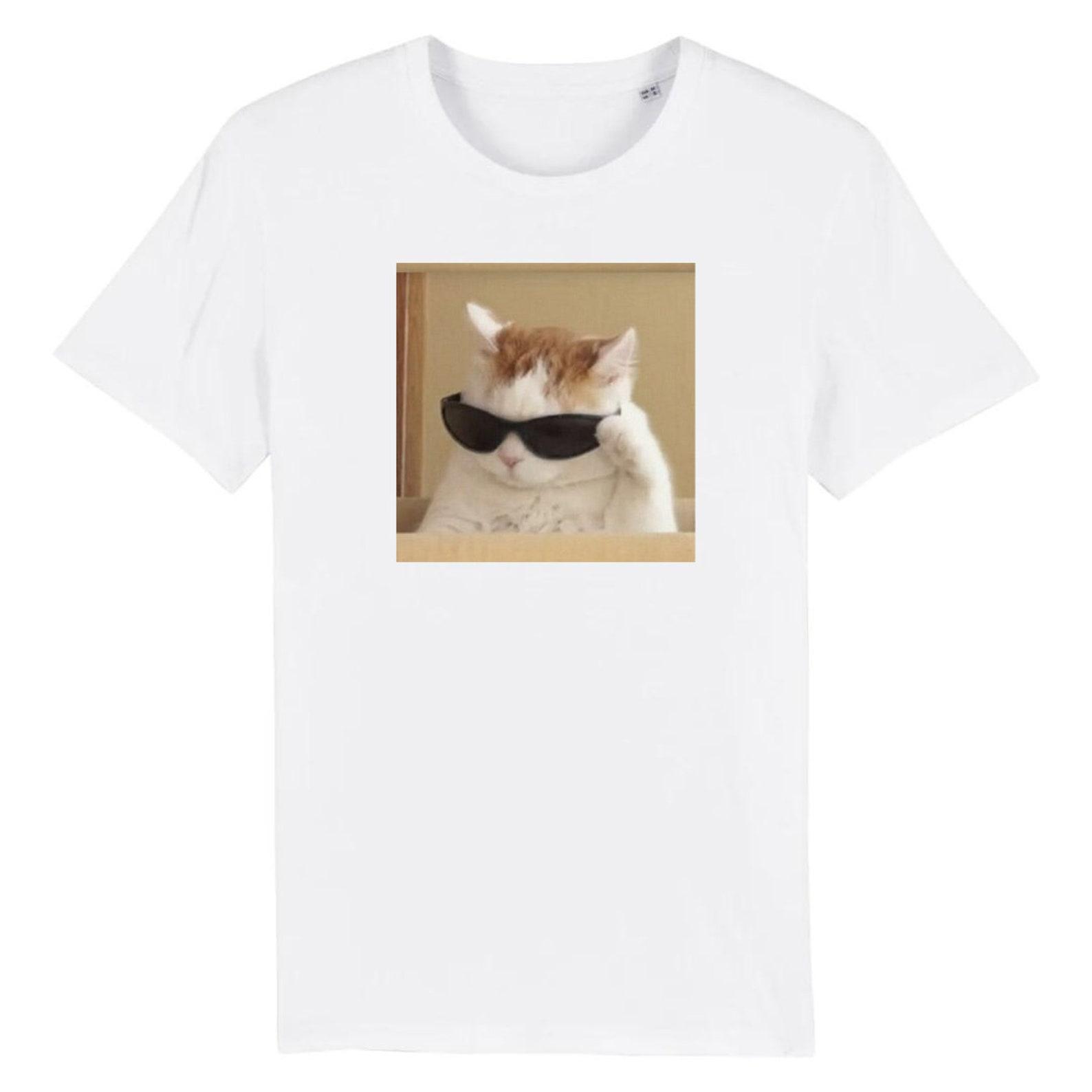Cat Wearing Sunglasses Funny Meme T-Shirt 4XL