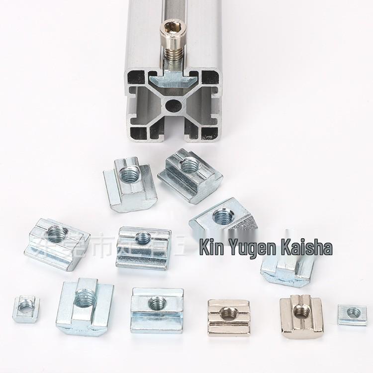 Industrial T-Slot Stainless Steel Slider Nut for 20/30/40 Aluminum Profiles, Square Nuts M3-M8