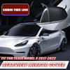 Carbon Fiber Style Horn Rear View Side Mirror Covers Cap For Tesla Model 3 17-23