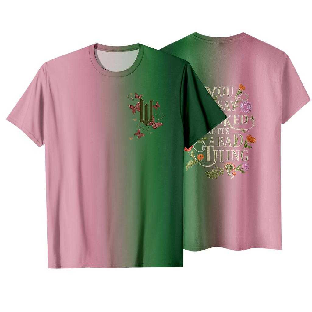 Fashionable Round Neck Short Sleeve Work Clothes Printed Tops For Womens Summer Tops