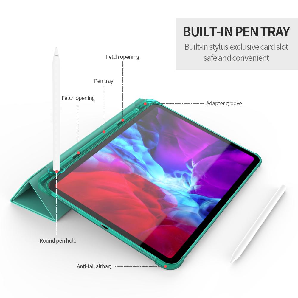 Popular Ranking PU Leather Stand TPU Silicone With Pencil Holder for iPad Pro 11 20 2021 Shockproof Tablet Cover Smart Flip Case