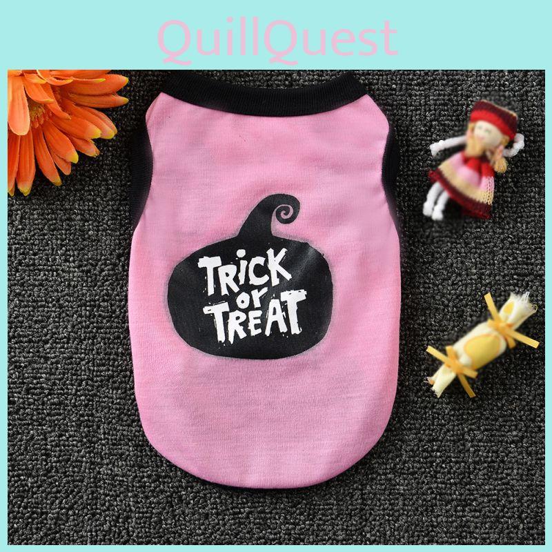 Pet Dog Halloween Skull Printed Cotton Vest Shirt Stylish Puppy Cat Clothes Apparel