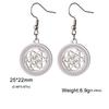 Seed of Life Chakra Flower Dangle Earrings Stainless Steel Gold Clear Zircon Round Earring Sacred Geometry Jewelry