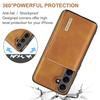 DG.MING M1 Series for Samsung Galaxy S25 FE Case Kickstand PU Phone Cover with Detachable Wallet