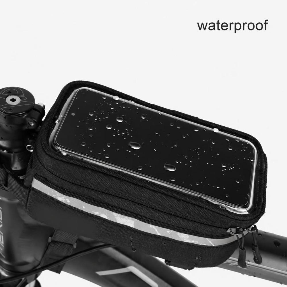 Easy Installation Bicycle Phone Bag Hook and Loop Straps Bike Top Tube Bag  City Bike Use