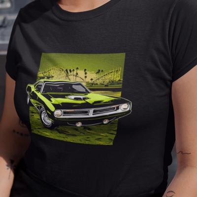 Lime Green 70 Barracuda Unisex T-Shirt, 1970 Plymouth Barracuda