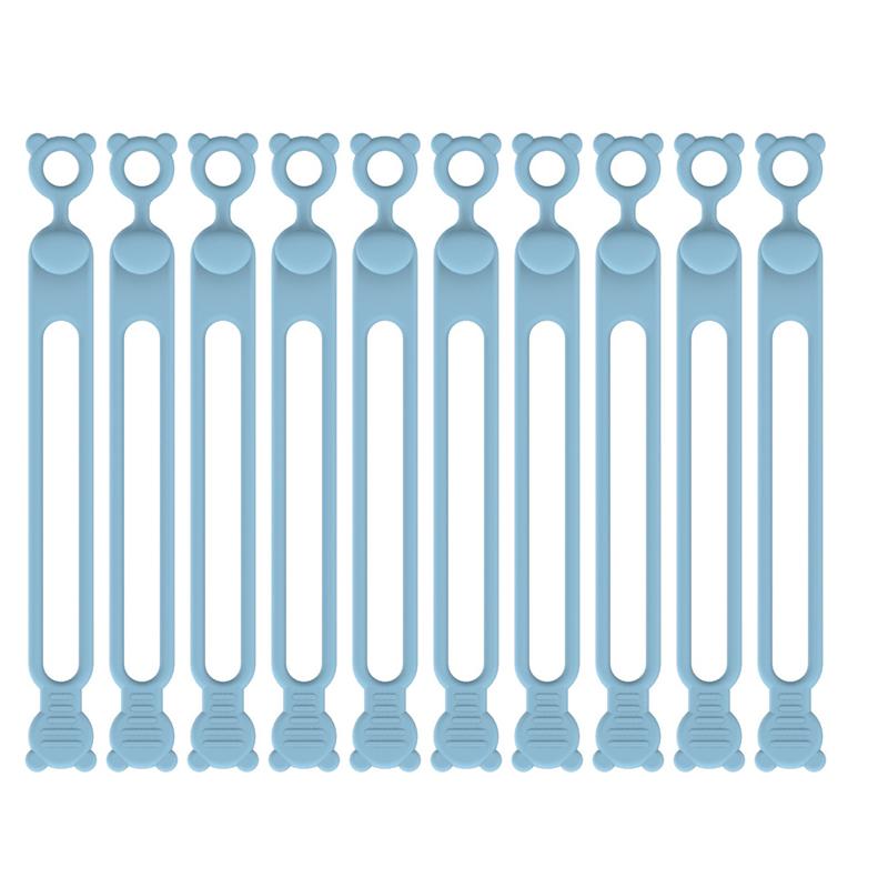 10pcs Silicone Cable Ties Self-Locking Cable Holder Colorful Flexible Cable Winder Wire Organizer For TV Charging Cable Storage