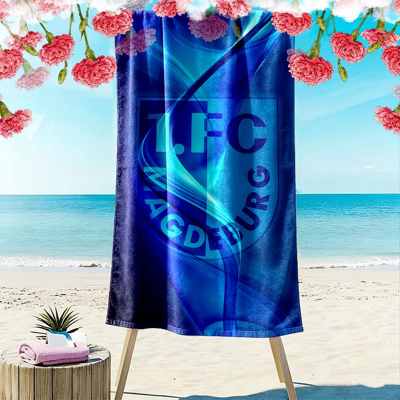 1. FC Magdeburg Print Beach Towel, Large Soft Quick Dry Towel for Beach Camping Swimming