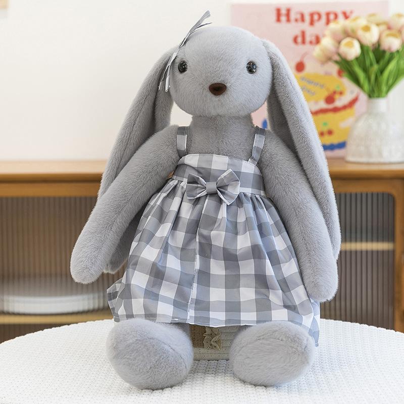 Pastoral rabbit plush toy cute long-eared rabbit doll sleeps with rag doll