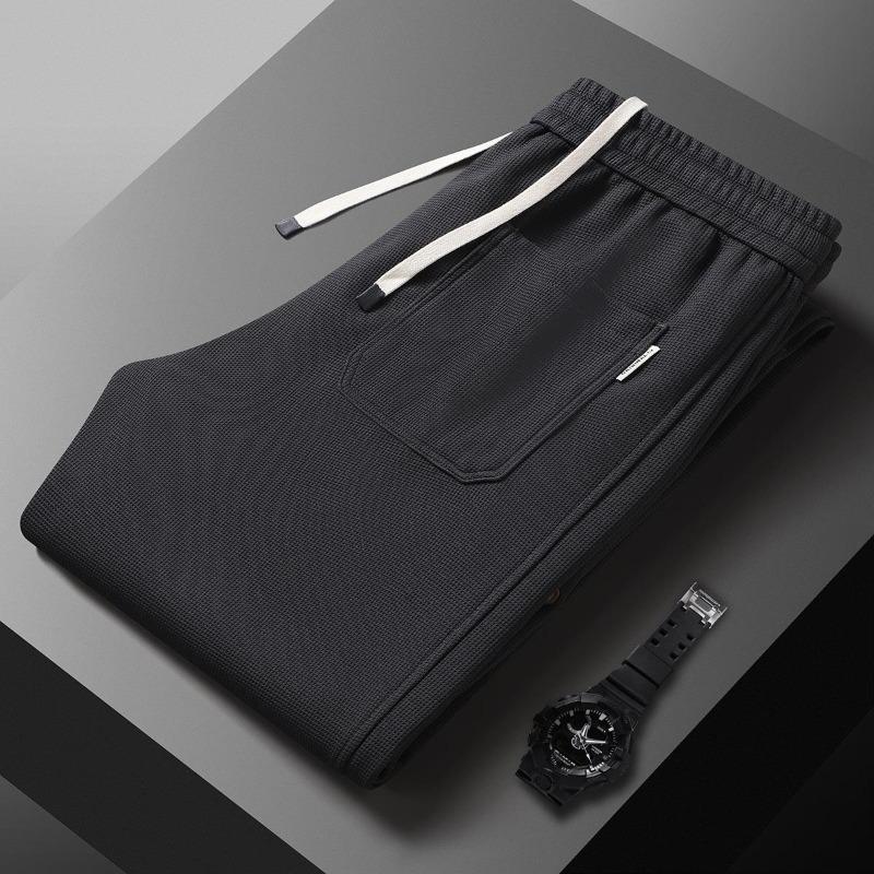 Herren Waffel-Sweathose - Herbst/Winter Locker sitzende Fleecehose, Weitbeinig, Geradschnitt, Hochwertige, trendige Freizeit-Sportbekleidung.