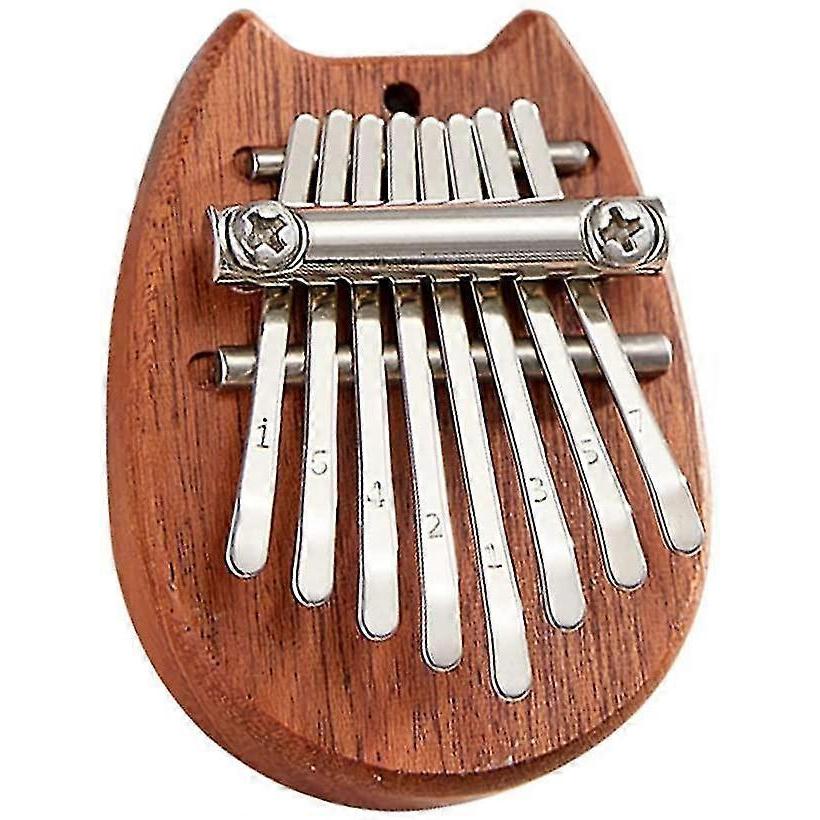 8 Keys Mini Kalimba. Wood Thumb Piano Marimbas Finger Piano With Lanyard Keyboard Musical