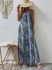 Spring Summer Women Fashion European American Style Printed Suspender Dress