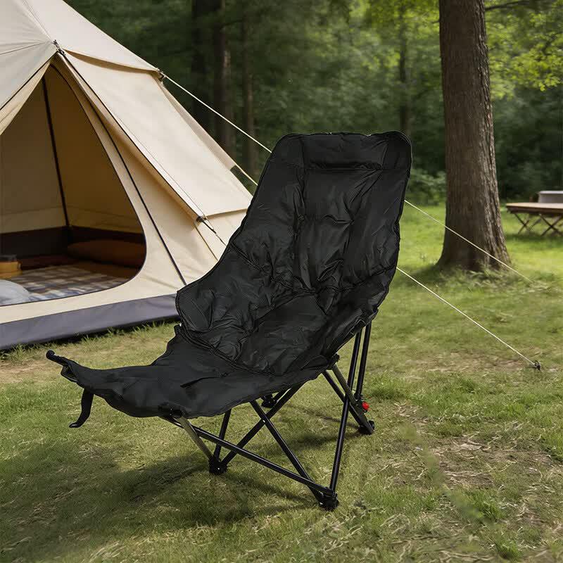 Outdoor Folding Moon Chair with Leg Rest